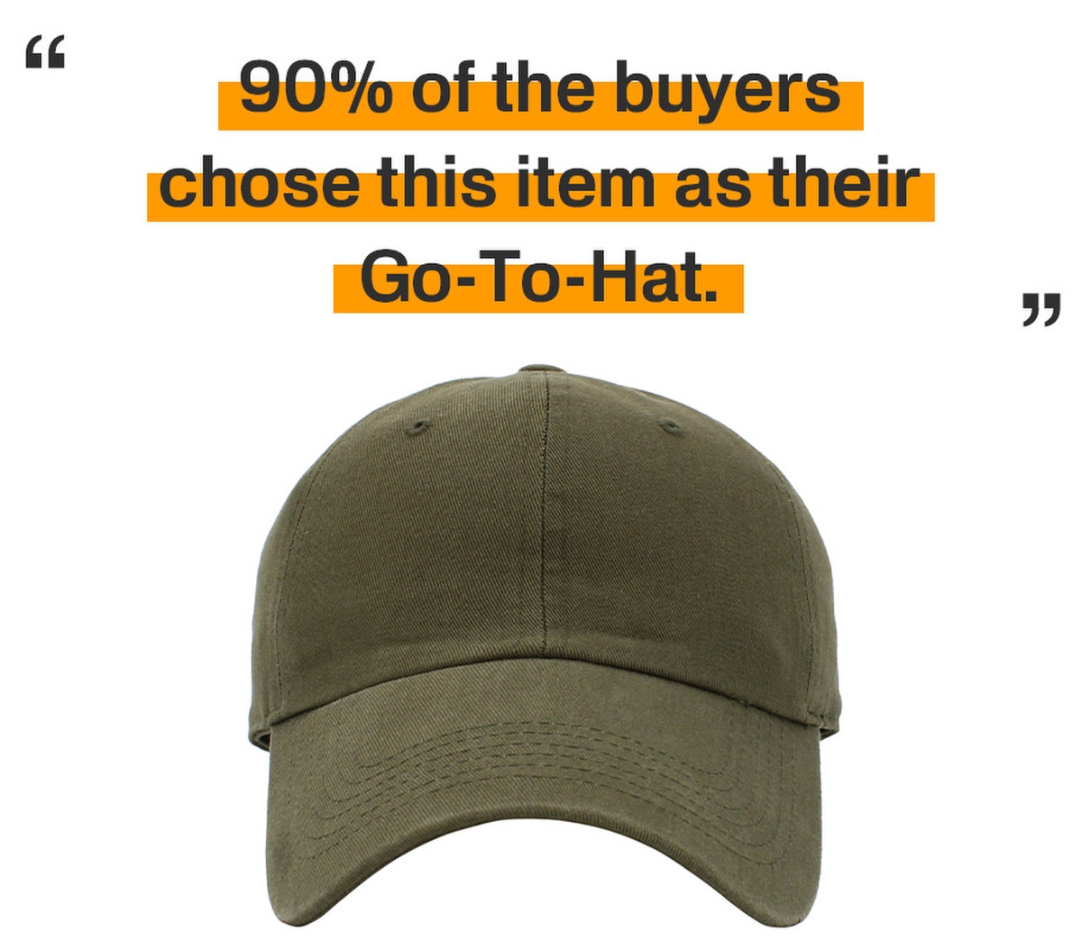 Olive Low Profile Baseball Caps Front View